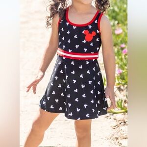 PatPat Black and Red Mickey Mouse all over print sporty dress